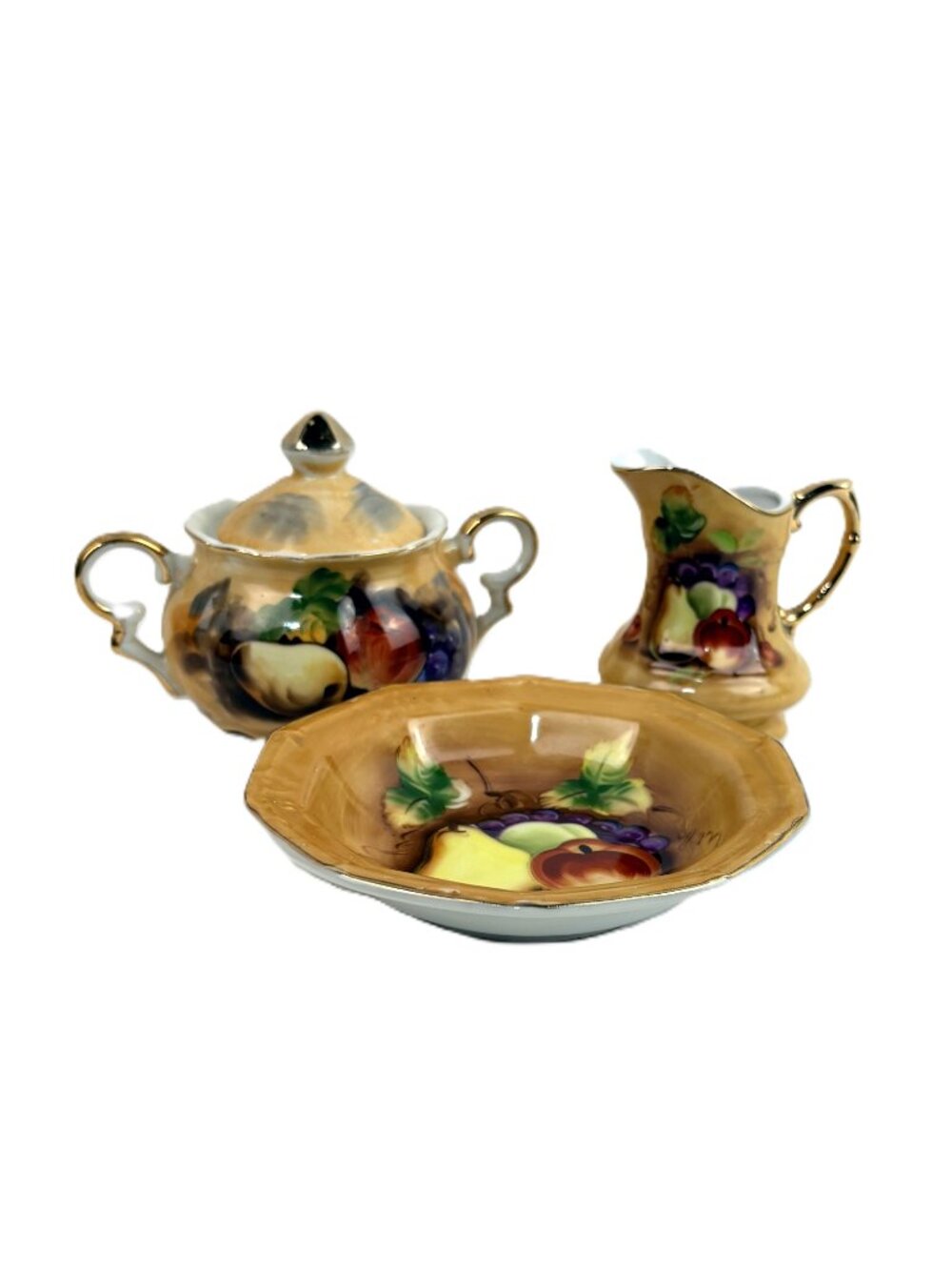 Vintage Lefton Tea Cup, Creamer and Bowl 1950s-60s Japan